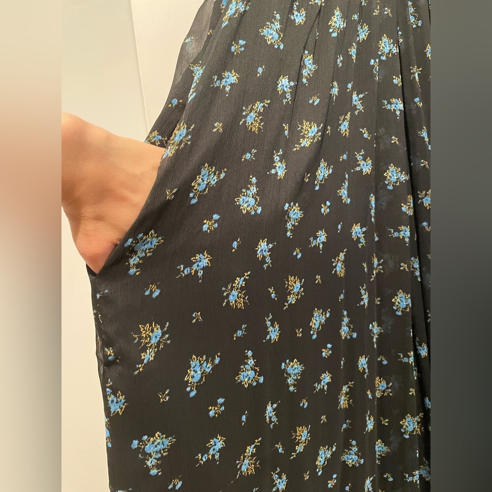 Free People Black Floral Wide Leg Jumpsuit - Picture 6 of 10